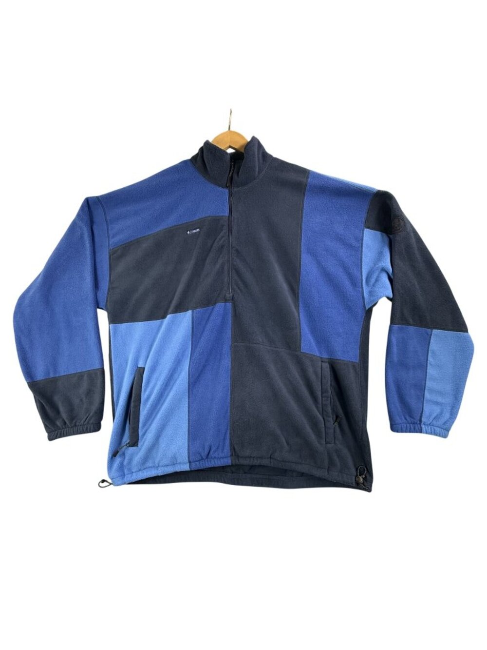 Fourlaps Jacket Mens XL Blue Fleece 1/2 Zip RE-UP Colorblock Pockets Pullover
